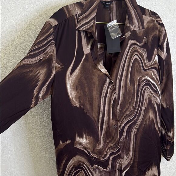 The Limited Brown Swirl Button Down Shirt - Picture 4 of 6
